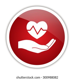 Hand holding heart.