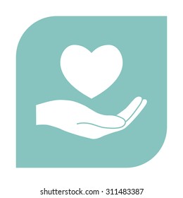 Hand holding heart.