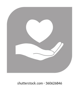 Hand holding heart.