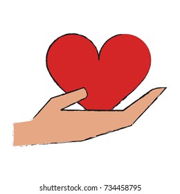 Hand holding heart