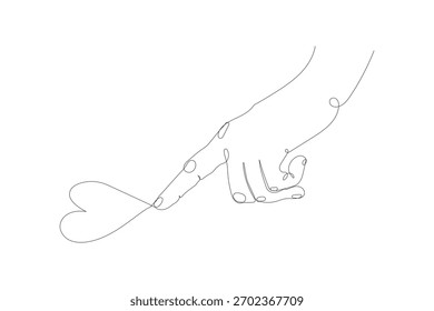 Hand holding a heart with continuous one line drawing vector illustration, and png.eps
