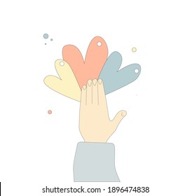 Hand holding a heart, give and share love to people concept.