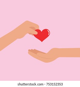 Hand holding heart, Giving love and care. - Shutterstock ID 753152353
