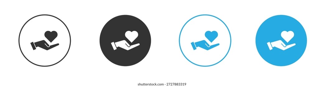 Hand holding heart icon
