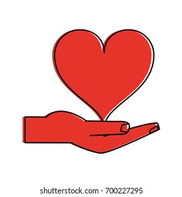 hand holding heart icon image 