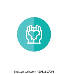 Hand Holding Heart Icon. Vector Illustration Design