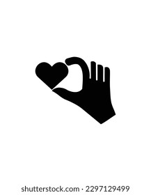 hand holding heart icon, vector best flat icon.