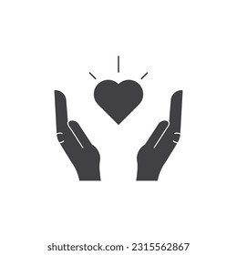 Hand Holding Heart Icon Vector Design.