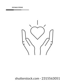 Hand Holding Heart Icon Vector Design.