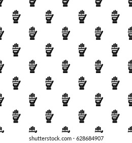 Hand holding heart of LGBT pattern seamless in simple style vector illustration