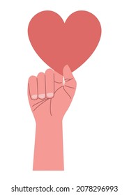 hand holding heart love icon