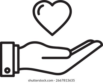 Hand holding a heart Scalable vector format suitable for ...