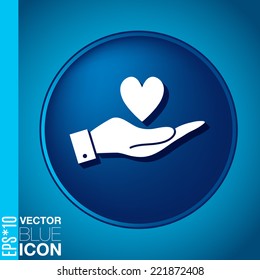 hand holding a heart sign.  valentine icon