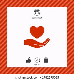 Mano sosteniendo el símbolo del corazón. Elementos para su diseño