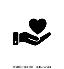 hand holding a heart symbol, representing love and care	
