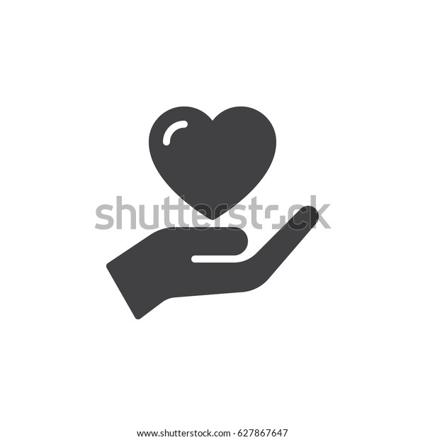 Hand Holding Heart Trust Icon Vector Stock Vector (Royalty Free ...