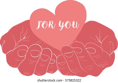 Hand holding heart, Valentine's Day