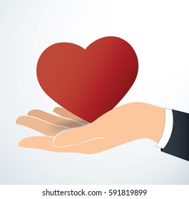 hand holding the heart vector