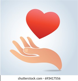 hand holding the heart vector