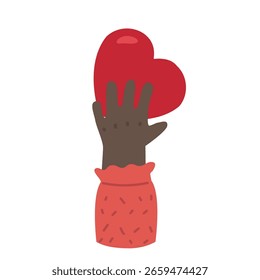 Hand Holding Heart Vector Graphic cartoon