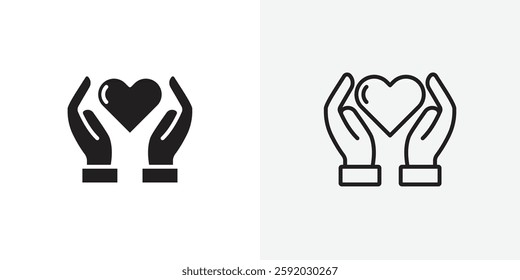 Hand holding heart vectors icons pack for apps and Ui Ux desigs