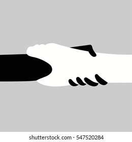 Hand  holding Hand  for help and hope