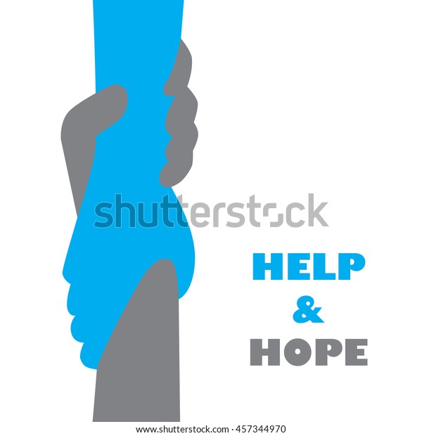 Hand holding hand for help and hope icon logo\
vector graphic design