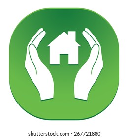 Hand holding home