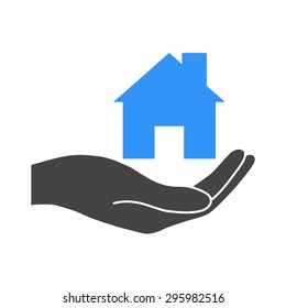 Hand holding home