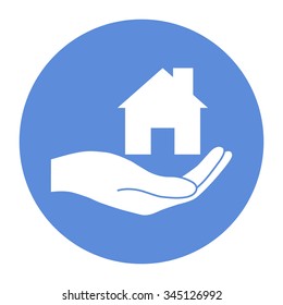 Hand holding home