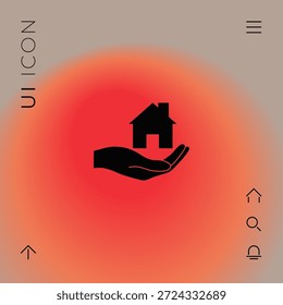 Mano sosteniendo el hogar. Elementos para su diseño