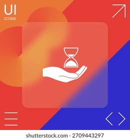 Mano que sostiene el reloj de arena. Elementos para su diseño