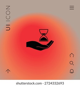 Mano que sostiene el reloj de arena. Elementos para su diseño