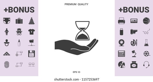 Hand holding Hourglass - graphic elements for your design