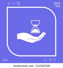 Hand holding Hourglass. Graphic elements for your design