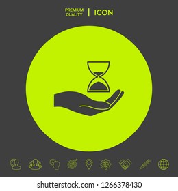 Hand holding Hourglass. Graphic elements for your design
