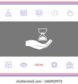 Hand holding Hourglass. Graphic elements for your design