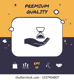 Hand holding Hourglass. Graphic elements for your design