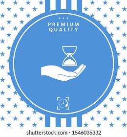 Hand holding Hourglass. Graphic elements for your design