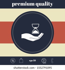 Hand holding Hourglass. Graphic elements for your design