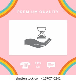 Hand holding Hourglass. Graphic elements for your design