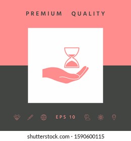 Hand holding Hourglass. Graphic elements for your design