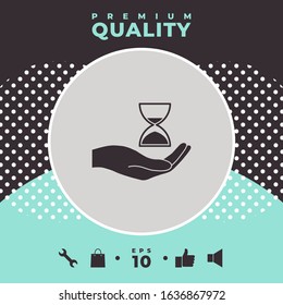 Hand holding Hourglass. Graphic elements for your design