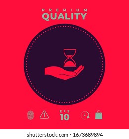 Hand holding Hourglass. Graphic elements for your design