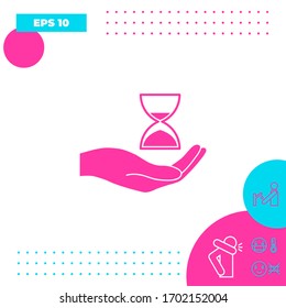 Hand holding Hourglass. Graphic elements for your design