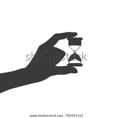 Hand holding a hourglass, vector illustration design. Hands collection.