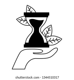 hand holding hourglasses