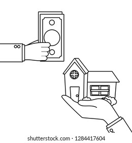 hand holding house