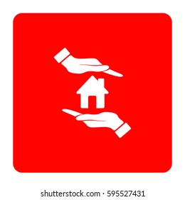 Hand holding house.