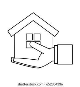 hand holding house or home icon image 